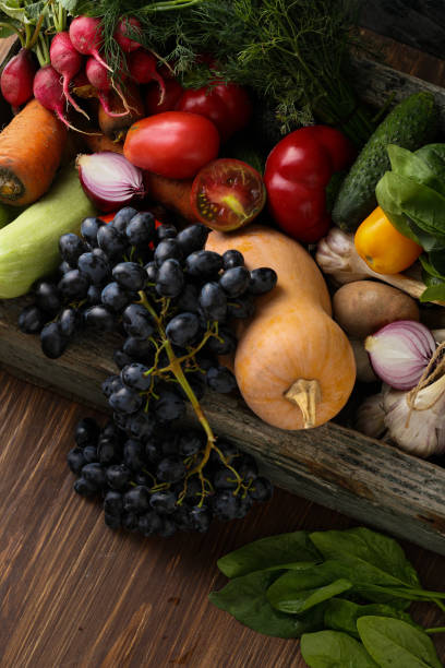 istock Farmer vegetables on wood 1493145542