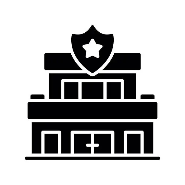 Vector illustration of Police Station Icon
