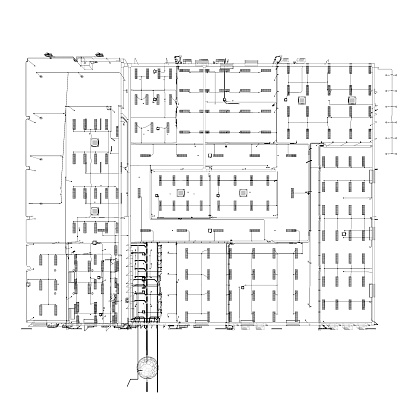 Closeup of generic, retro residential home blueprints from the early 1980s.