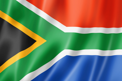 South Africa flag, three dimensional render, satin texture