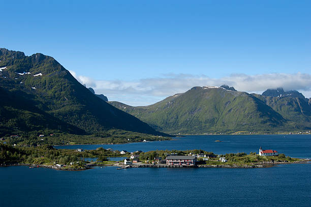 beautiful view of Lofoten island stock photo