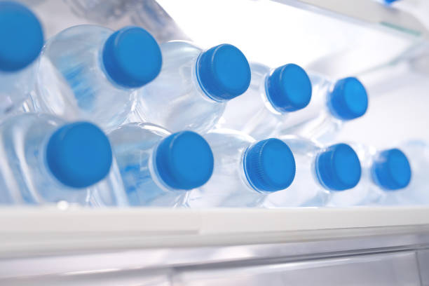 istock Cold drinking water bottles in the refrigerator 1493168465