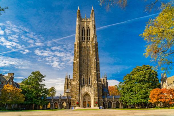istock a tall, gothic church with a stone tower is surrounded by trees 1493170630