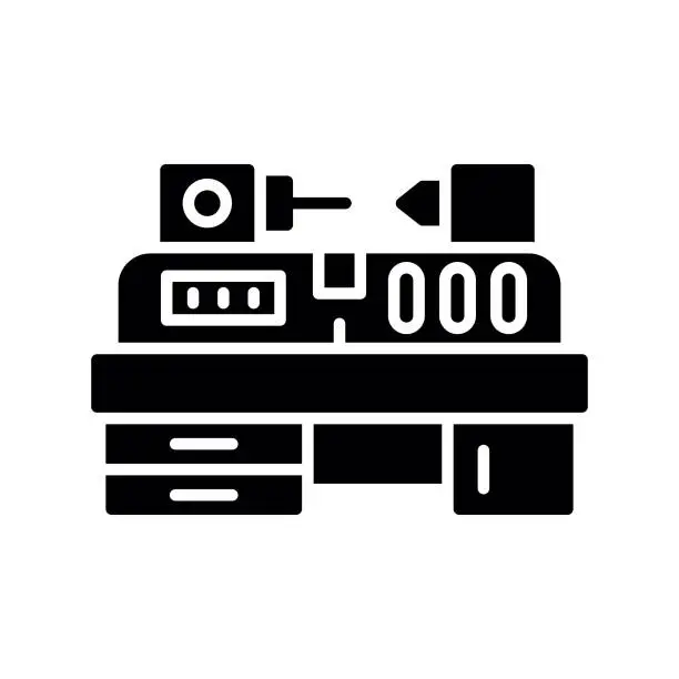 Vector illustration of Lathe Machine Icon