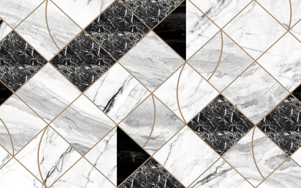 istock Pattern marble wallpaper. white, gray, and black shapes with golden lines. Abstract artistic background. Geometric marbling for carpet 1493172441