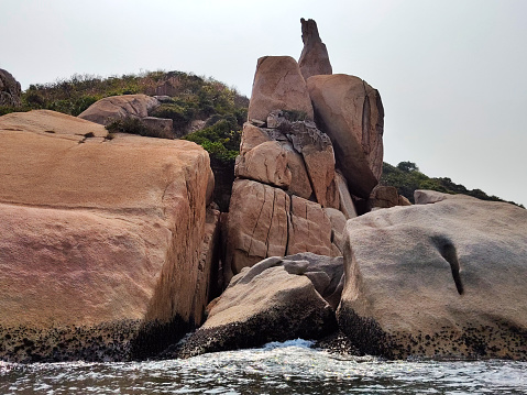 Fa Peng rock formation in Cheung Chau, a small island 10 km southwest off Hong Kong Island.