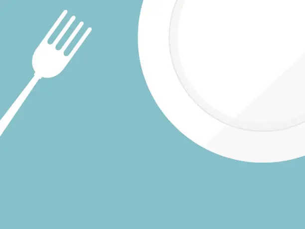 Vector illustration of Simple plates and cutlery