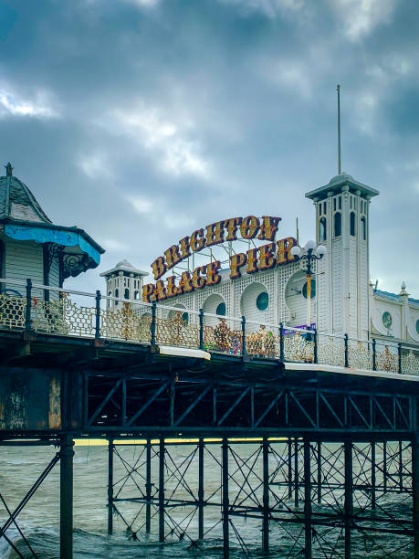 Brighton Palace Pier, dramatic sky, UK