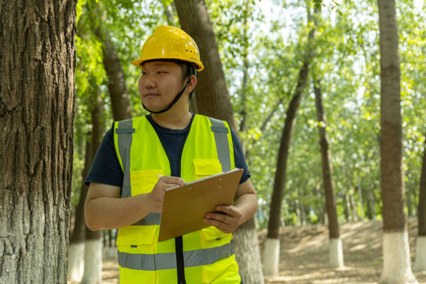 istock male engineer wering a helmet and safety vest taking note on tablet 1493197378