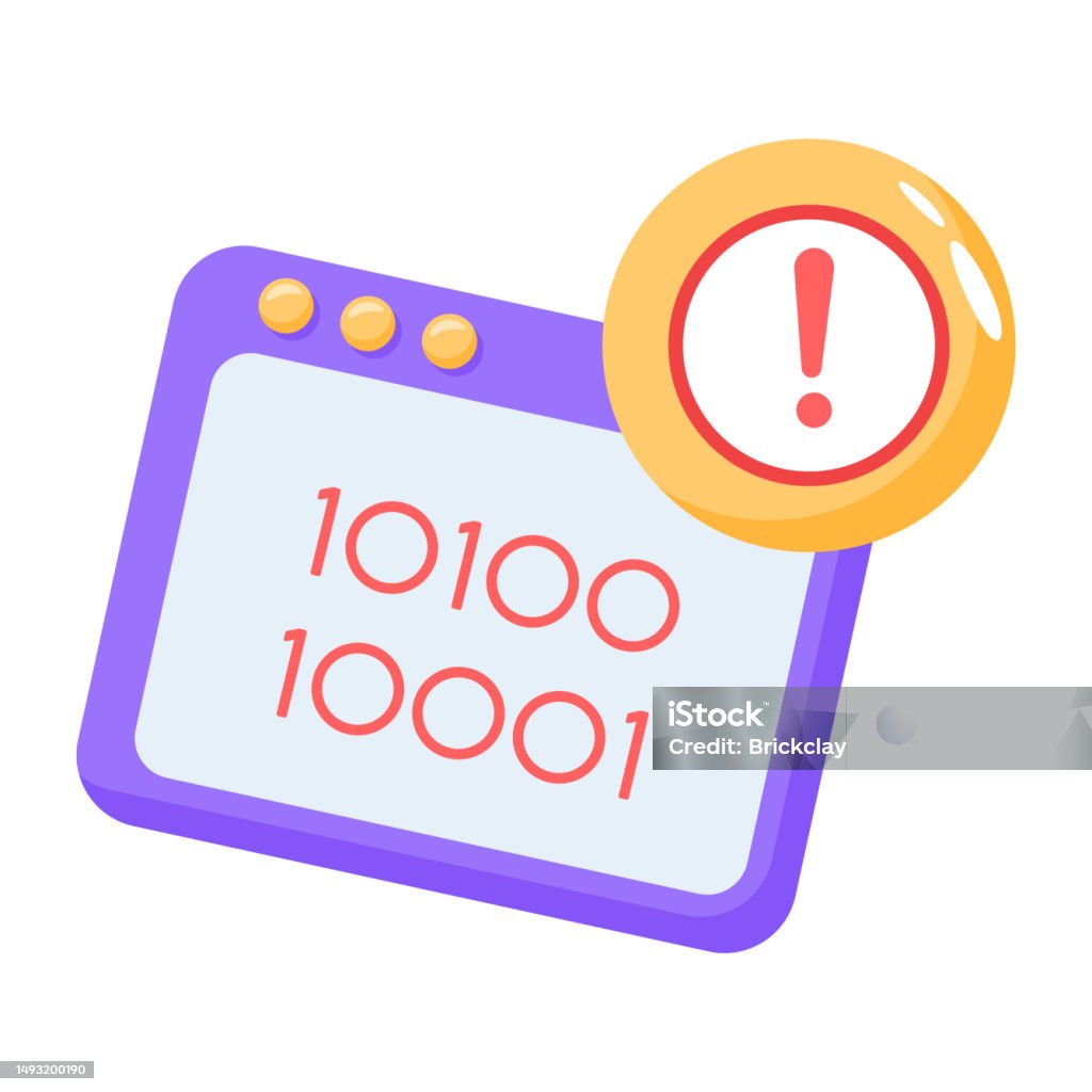 Coding Error Stock Illustration - Download Image Now - Binary Code ...