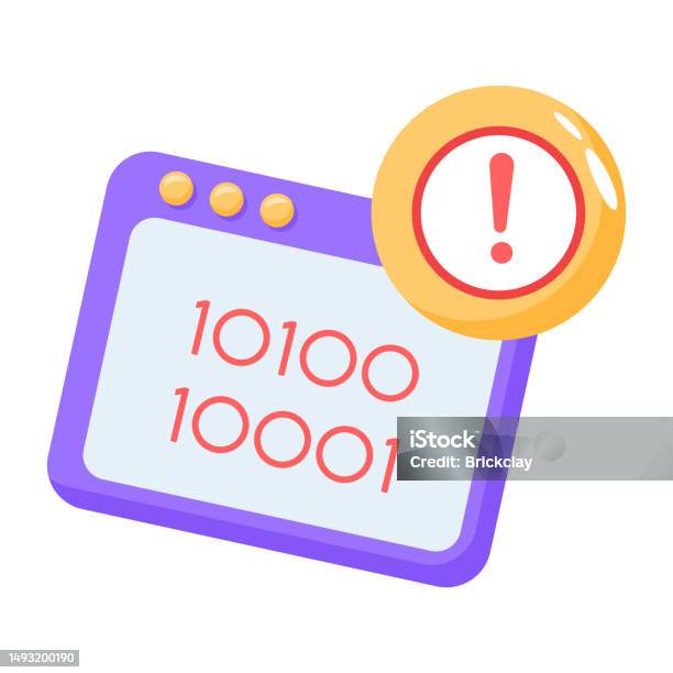 Coding Error Stock Illustration - Download Image Now - Binary Code ...