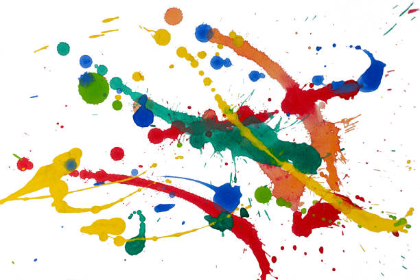 istock Abstract green blue yellow red orange watercolor splash on background 1493203201