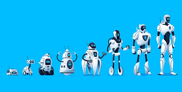 Robots Evolution Timeline Of Robotics Technology Stock Illustration ...