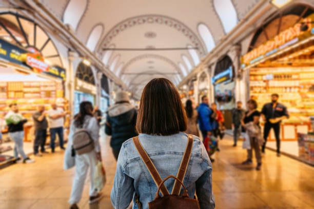 istock Young Woman Walking Through Grand Bazaar In Istanbul 1493224250