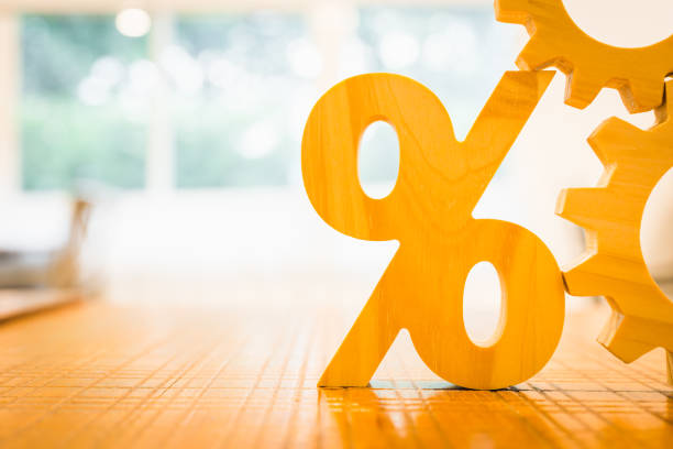 istock Percentage model and gear model with evening sky Key concepts for success, methods, systems of raising or lowering Fed interest rates to correct inflation concepts. 1493237701
