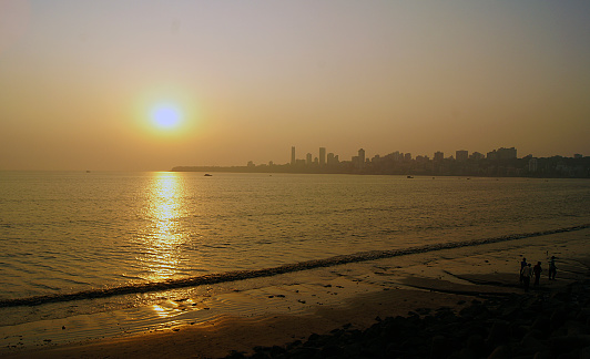 Sunset at Marine Drive, Mumbai - India