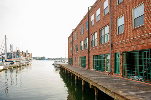 Apartment Buildings in Baltimore Waterfront, Maryland.