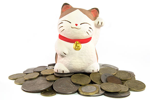 istock Maneki neko-Lucky cat on heap of coins 149324544