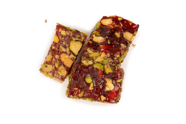 istock Sweet roll with pomegranate and pistachios, turkish sweets. 1493256680