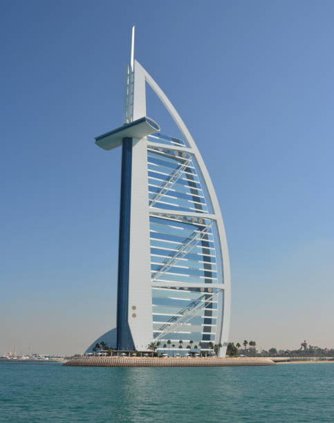 Dubai, UAE - January 2. 2015: A view of the Burj Al Arab Hotel in Dubai, UAE.