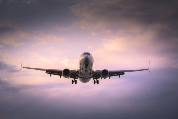 istock passenger plane landing at sunset 1493259928