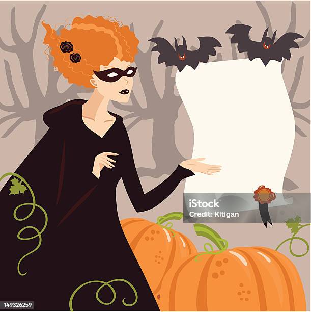 Молодая Женщина На Хэллоуин Ведьма Костюм — стоковая векторная графика и другие изображения на тему Афиша - Афиша, Вампир, Ведьма