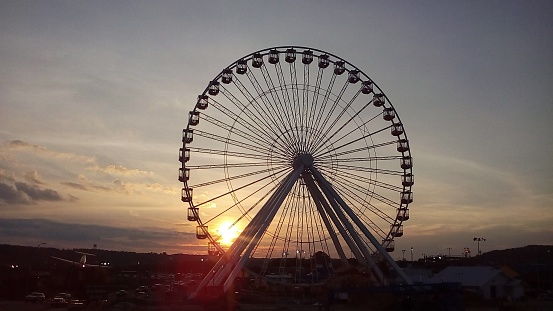 Branson, Missouri Ferris Wheel at sunset.