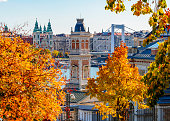 Castle Garden Bazaar (Varkert Bazar) at Royal palace of Buda and Danube river in autumn, Budapest, Hungary