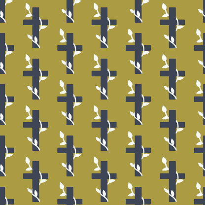 Christian Design Pattern Seamless Pattern With Christian Crosses Print For Textile Wallpaper ...