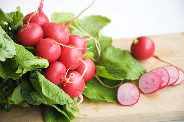 bunch of radishes stock photo