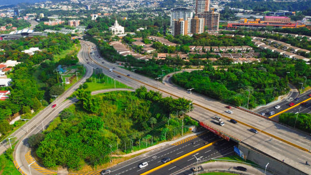 istock Aerial view of a busy highway 1493279202