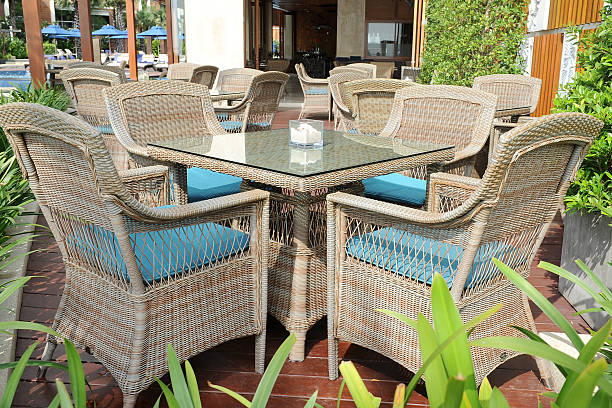 istock tables and chairs in stylish restaurant 149327966