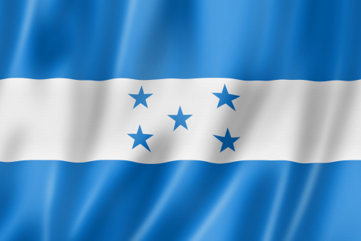 Honduras flag, three dimensional render, satin texture