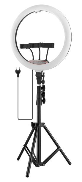 istock LED ring light on tripod, for selfies and with phone holder, on white background 1493284343
