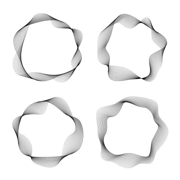 Wave Pattern Frame Circle 970+ Sound Waves Abstract White Background Stock Illustrations, Royalty ...
