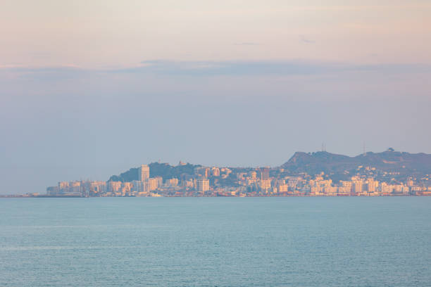 Durres skyline cityscape and sea