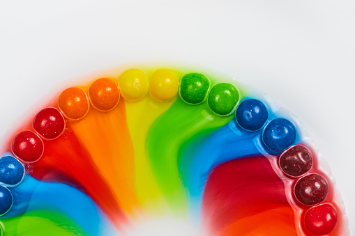 Image of Tie die dome of rainbow skittles