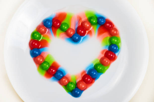 Image of Valentine Skittles Heart Shape on White Plate
