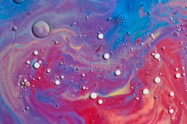 istock Galactic outer space fantasy abstract art with oil and milk sphere bubbles colorful background asset 1493309951