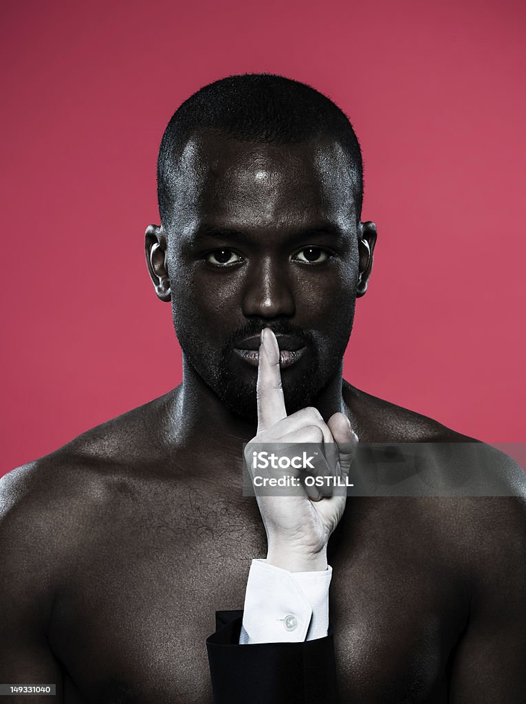 Afrikanische Mann Meinungsfreiheit Konzept - Lizenzfrei Knebel Stock-Foto