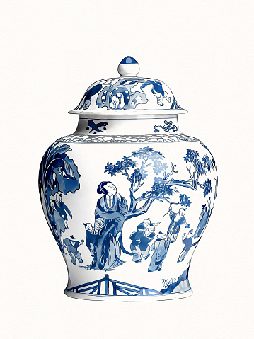 Blue and white chinese porcelain Ginger Jar.