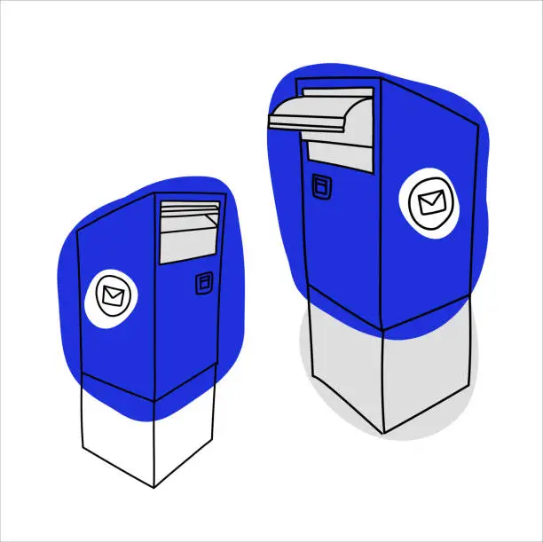 Vector illustration of Mailbox North America Royal Blue
