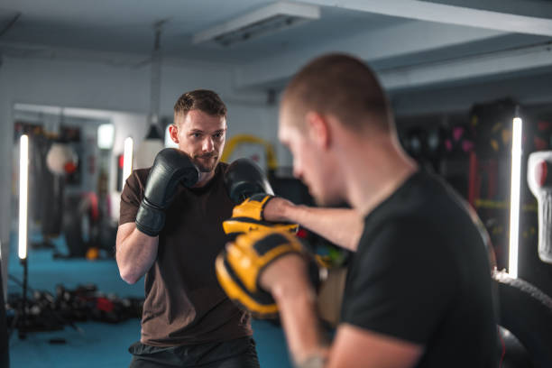 istock Caucasian Male Boxer Working Hard 1493329663