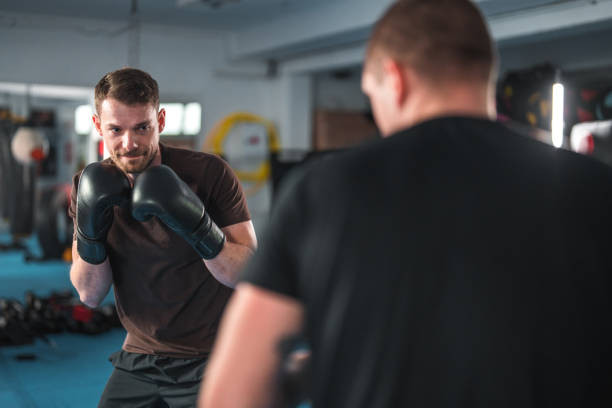 istock Caucasian Male Boxer Working Hard 1493329668