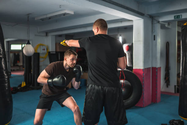 istock Caucasian Male Boxer Working Hard 1493329676