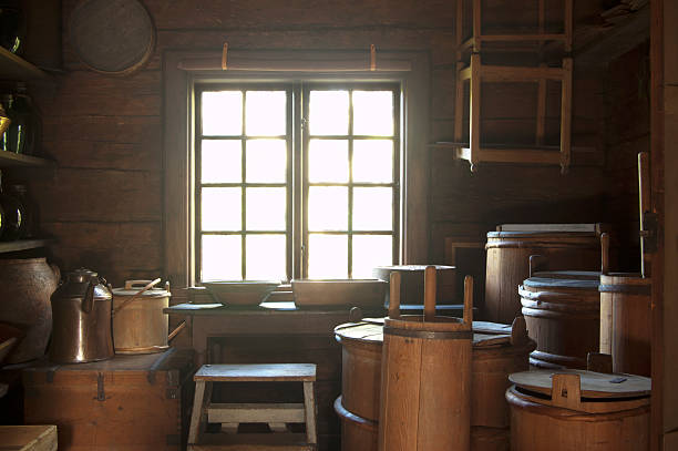rustic kitchen in Skansen,Stockholm Old fashioned, rustic kitchen in Skansen museum,Stockholm djurgarden photos stock pictures, royalty-free photos & images