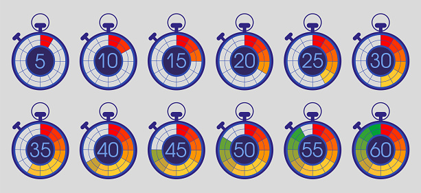 Vector Set Of Watches Stopwatch Sequence Frame For Mobile Application ...