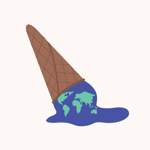 istock Concept Of Global Warming. Melted Ice-Cream With Planet Earth Dropped On Floor. 1493345070
