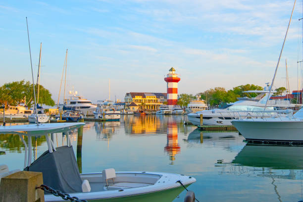 istock Harbor Town Lighthouse at Sunrise-Hilton Head, South Carolina 1493348004