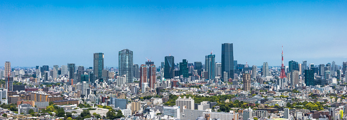 Aerial view of Tokyo Skyline